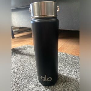 ALO Yoga Black Stainless Steel Water Bottle